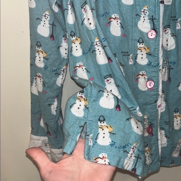 Munki Munki preowned size small Snowman Print Pajama Top only - Picture 6 of 7